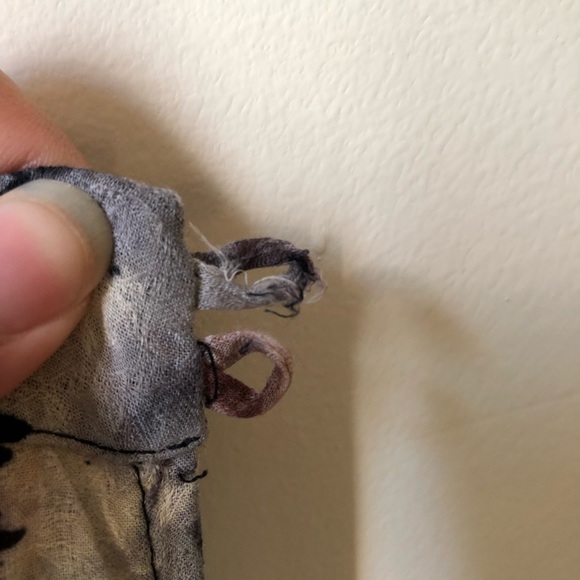 Neutral Brown and Black V Neck Cut Out Blouse - Picture 4 of 4